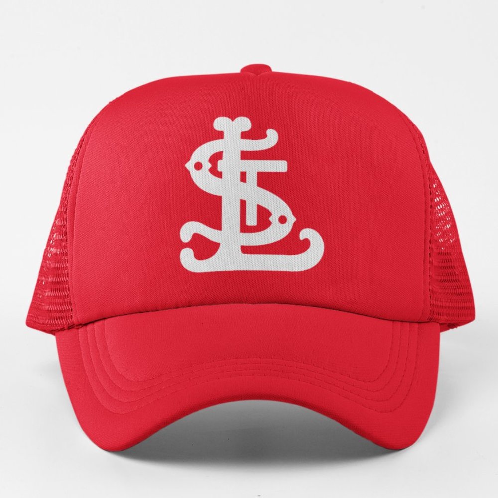 NEW St Louis Cardinals Foundation Monogram Logo Foam Trucker Snapback Hat RED